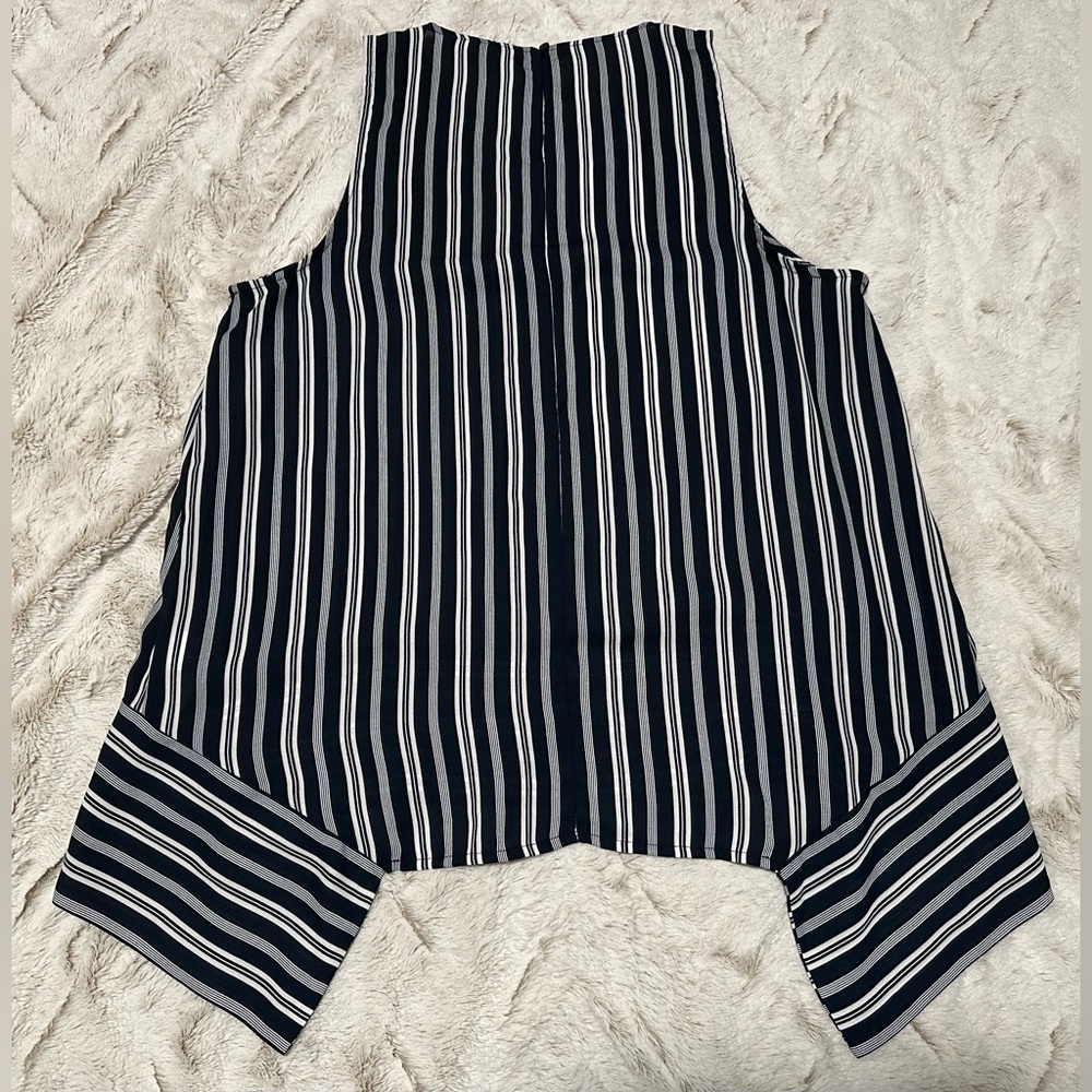 Banana Republic Striped High Low Asymmetric Hem Blouse - Picture 7 of 8